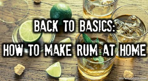 In essence, rum is just molasses, sugar, yeast and water. That’s it. Of course, if you want to make it a spiced rum, you’re going to need to add those...... Pioneer Skills, How To Make Rum, Home Distilling, Distilling Alcohol, Homemade Alcohol, Homemade Liquor, Liquor Recipes, Rum Recipes, Moonshine Recipes