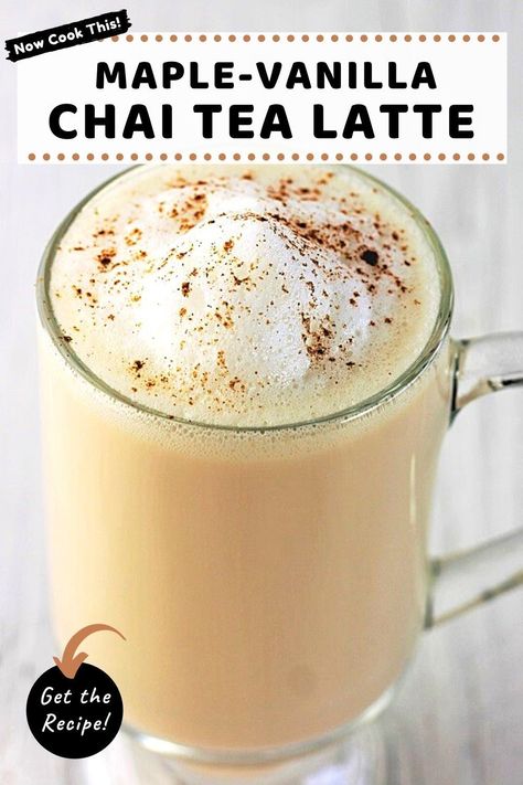 Fall Chai Drinks, Vanilla Chia Tea Latte Recipe, Vegan Chai Tea Latte, Maple Chai Tea Latte, Tea Lattes Recipes, Healthy Tasty Drinks, How To Make Chia Tea Latte, Chai Tea Latte With Tea Bags, Creamy Tea Recipes