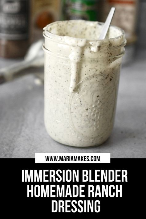 Whole30 Sauces, Dump Ranch, Immersion Blender Recipes, Blender Smoothie, Best Smoothie, Making Pottery, Ninja Blender, Ranch Recipe, Homemade Ranch Dressing