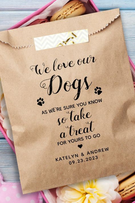 We Love Our Dogs Biscuit Bar Dog Treat Wedding Favor Bag Wedding Goodie Bags For Guests, Dog Treat Wedding, Wedding Goodie Bags, Biscuit Bar, Wedding Pets, Dog Biscuits, Wedding Favor Bags, Dog Treat, Favor Bag