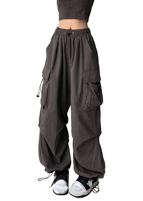 PRICES MAY VARY. 95% Polyester, 5% Spandex Imported Drawstring closure Machine Wash [PLEASE NOTE] Please refer to our size chart picture to confirm the appropriate size before purchasing (Not Amazon's), thank you very much [Baggy Cargo Pants] Breathable, lightweight, wearable, and skin-friendly, these y2k cargo pants women baggy pants women are made for ultimate comfort. Whether you're into kpop fashion, gothic clothes, street style fashion, or techwear, these y2k clothing are a perfect choice f Baggy Cargo Pants Women, Baggy Pants Women, Mens Cargo Trousers, Women Sweatpants, Style Wide Leg Pants, Streetwear Girl, Y2k Pants, Pants Baggy, Baggy Cargo Pants