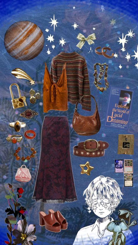 Outfit inspired by Jupiter✨ @buginthecorner0 #competition #jupiter #planet #outfitaesthetic Jupiter Planet, Inspired Clothes, Estilo Hippy, Outfit Inspired, Hippie Life, Witch Aesthetic, Current Styles, 90s Inspired, Christmas Mood