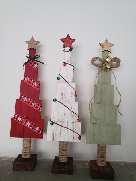 Christmas Tree Jenga Blocks, What To Make Out Of Jenga Blocks, Winter Wood Block Crafts, Crafts With Jenga Blocks Dollar Stores, Dollar Tree Crafts With Jenga Blocks, Deer Christmas Ornaments Diy, Tumbling Block Ornaments, Dollar Tree Tower Block Crafts, Dollar Tree Wooden Blocks