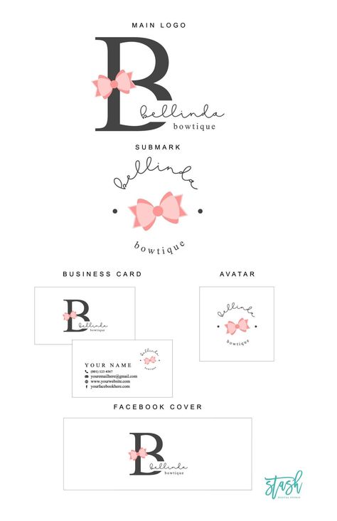 Premade Bow Logo Hair Bow Logo Ribbon Logo De Logo Ribbon Design, Bow Logo Ideas, Hair Accessories Logo Design Ideas, Hair Accessories Business Name Ideas, Bow Graphic Design, Accessories Logo Design Ideas, Clothing Brand Logo Design Ideas, Ribbon Logo Design, Bow Logo Design