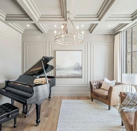 Piano room 🤩🤩 do you have a piano room in your home? Piano Room Design, Grand Piano Living Room, Grand Piano Room, Piano Room Decor, Office Music Room, Piano Living Rooms, Piano Lounge, Music Room Design, Office Music