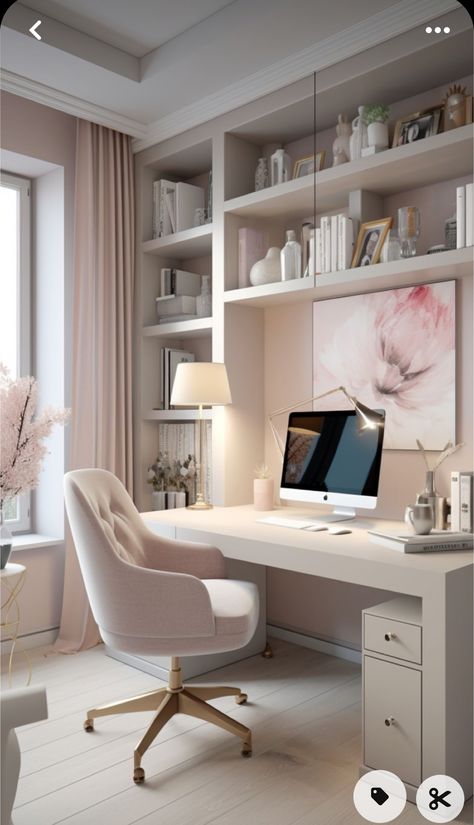 Study Area Design Ideas, Study Desk Ideas Bedroom, White Study Aesthetic, Aesthetic Study Desk Ideas, Home Office Ideas For Small Spaces, Aesthetic Study Room, Bureau Aesthetic, Bedroom Desk Ideas, Home Office White Desk