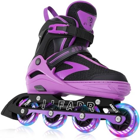 Kids Adjustable Flashing Inline Skates for Boys Girls and Adults with Full Light Up Wheels, Outdoor Roller Skates for Kids Beginner Ages 6-8-12-14, Men and Women Rollerblading Aesthetic, Roller Skates For Kids, Light Up Roller Skates, Outdoor Roller Skates, Kids Roller Skates, Roller Skating Party, Frozen Kids, Inline Skates, Skate Party