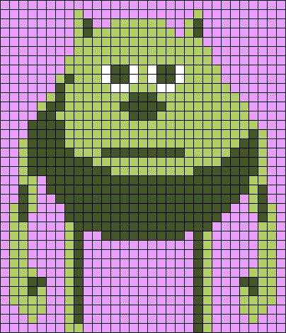 Alpha pattern #45431 variation #268910 | BraceletBook Pixel Art Pattern Funny, Adventure Time Alpha Pattern, Funny Alpha Pattern, Crochet Alpha Pattern Easy, Crochet Alpha Patterns, Simple Pixel Art Patterns, Alpha Pattern Crochet, Monsters Inc Crochet, Crochet Alpha Pattern