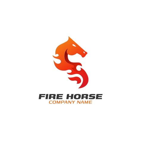 Fire horse power creative logo design | Premium Vector #Freepik #vector Fire Logo, Fire Horse, Creative Logo Design, Horse Logo, Logo Design Creative, Horse Head, Creative Logo, Company Names, Premium Vector