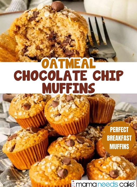 Start your day with the comforting flavors of Oatmeal Chocolate Chip Muffins, where the heartiness of oats meets the richness of chocolate in a deliciously tender breakfast treat.  This is an easy recipe for homemade muffins with rich chocolate chips perfect for any time of year. Mini Oatmeal Chocolate Chip Muffins, Instant Oatmeal Muffins Easy, Easy Oatmeal Chocolate Chip Muffins, Oat Chocolate Chip Muffins, Chocolate Chip Muffins Healthy, Easy Chocolate Chip Muffins, Chocolate Chip Cookie Muffins, Chocolate Chip Oatmeal Muffins, Oatmeal Breakfast Muffins