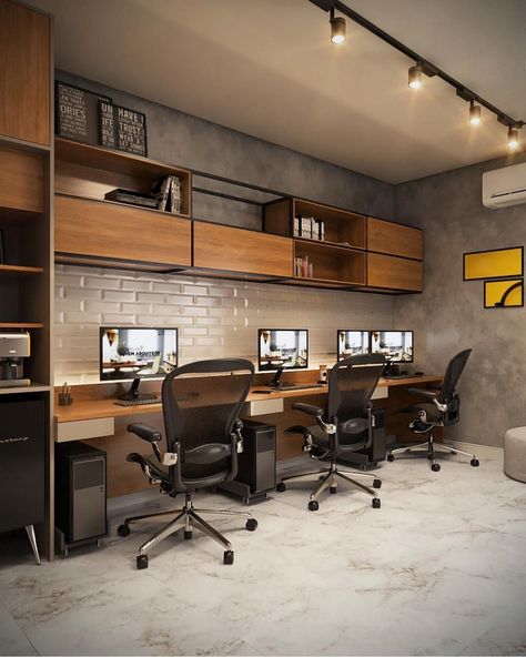 Modern Office Design Inspiration, Design Office Interior, Small Office Design Interior, Best Ergonomic Office Chair, Interior Kantor, Small Office Design, Interior Design Office, Industrial Office Design, Commercial And Office Architecture