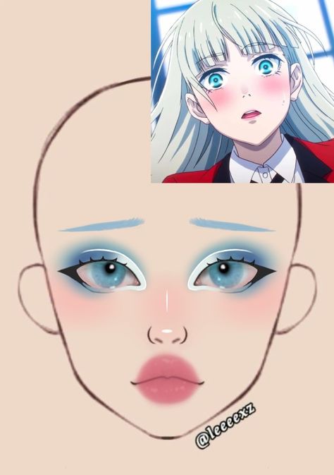 Ririka Momobami, Skincare Headband, Funky Makeup, Anime Eye Makeup, Makeup Pictorial, Anime Cosplay Makeup, Makeup Drawing, Anime Makeup, Makeup Face Charts