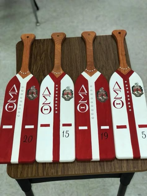 Delta Paddle Ideas, Delta Sigma Theta Paddle, Delta Sigma Theta Paddle Ideas, Greek Paddle Ideas, Theta Crafts, What Is A Delta, Sorority Diy, Delta Sigma Theta Apparel, Kappa Delta Chi