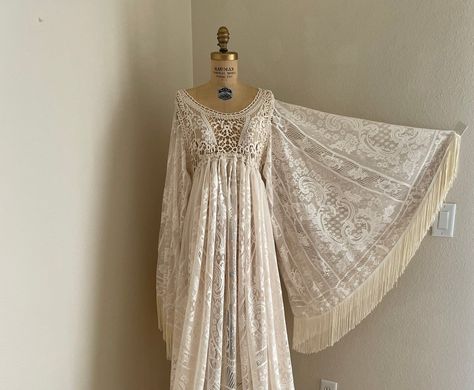 Bonnaroo Wedding, Wedding Dress With Fringe, Dress With Fringe Sleeves, Maternity Lace Dress, Indie Wedding Dress, Hippie Bride, Orchard Park Ny, Wedding Dress Photoshoot, Lace Maternity Dress