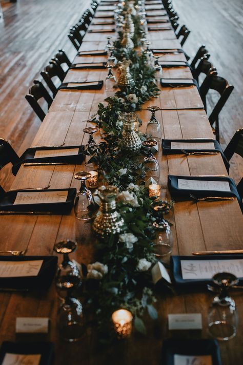 Wood And Green Wedding Theme, Black Green And Wood Wedding, Black Gold And Green Wedding Theme, Black Gold And Sage Green Wedding, Black And Grey Wedding Decorations, Black White Brown Green Wedding, Forest Green Wedding Aesthetic, Moss Green And Black Wedding, Forest Green And Gold Wedding Decor