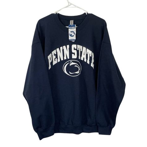 Show Off Your Penn State Pride With This Gilden Sweatshirt, Perfect For Any Nittany Lions Fan. The Blue Crewneck Sweatshirt Features A Solid Pattern With Long Sleeves And A Regular Fit, Made From A Comfortable Cotton Blend Fleece Material. The Graphic Print Of The Penn State Logo Adds A Touch Of Sporty Style To This Unisex Xl Sweatshirt, Ideal For Winter, Fall, And Spring Seasons. This Gilden Sweatshirt Is A Must-Have For Any Fan Of The Penn State Nittany Lions. It's Perfect For Wearing To Games College Sweatshirt Outfit, Penn State Logo, Christmas Board, Nittany Lion, College Sweatshirt, Blue Crewneck, Sweatshirt Outfit, Penn State, Sporty Style