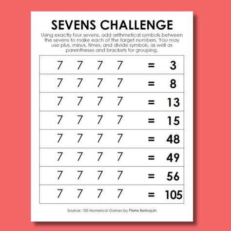 Puzzles | Math = Love Math Logic Puzzles, Free Printable Puzzles, Math Puzzles, Math Challenge, Printable Puzzles, Logic Puzzles, Maths Puzzles, High School Math, Math Tricks