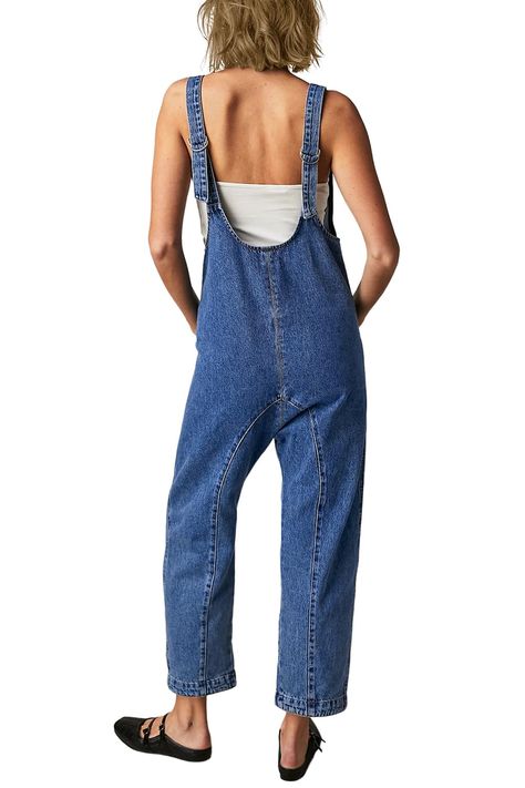 PRICES MAY VARY. Relaxed Cut and Ankle-Length Style: These denim jumpsuits feature a relaxed cut and ankle-length design, ensuring comfort while staying fashionable. The loose fit around the hips and thighs provides both ease and style. Denim Fabric and Rugged Sensation: Crafted from premium denim fabric (85% cotton, 15% polyester), these jumpsuits exude a rugged sensation. While maintaining a stylish appearance, they infuse a touch of durability into the overall design. Distinctive Features and Baggy Overalls, Baggy Jumpsuit, Denim Jumpsuits, Jeans Overall, Salopette Jeans, High Roller, Effortlessly Chic Outfits, Denim Romper, Pullover Shirt