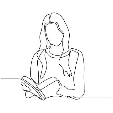 Person Reading Drawing, Outlines Of People, Student Background, Open Book Drawing, Pen Vector, Library Drawing, Book Vector Illustration, Pencil Vector, Minimalist Concept