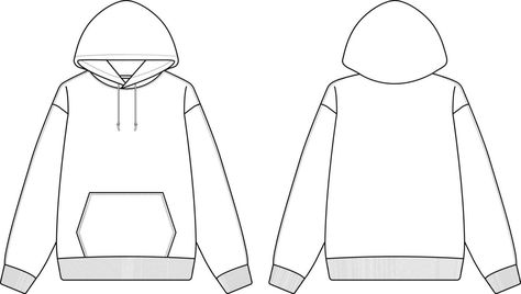 Clothes Sketches Design Ideas, Hoodie Mockup Free, Hoodie Vector, Hoodie Template, Blank Hoodies, White Template, Apparel Design Inspiration, Sketch Icon, Hoodie Drawing