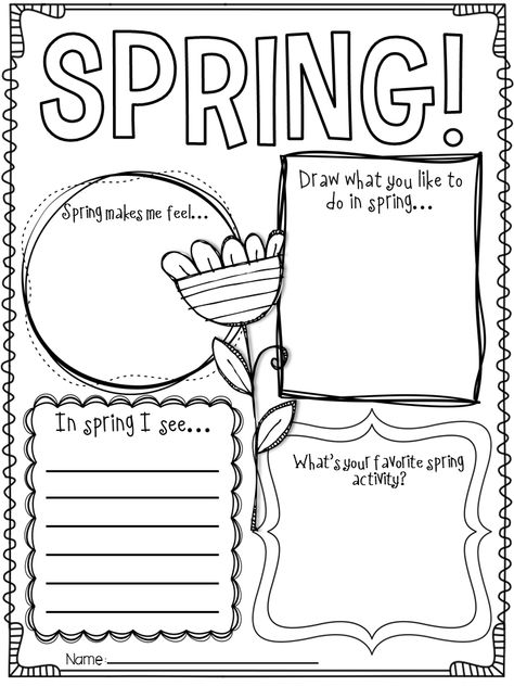 Lesson Plans For Elementary, Spring Writing Activity, Spring Writing Prompts, Spring Lesson Plans, Book Area, Spring Worksheet, Spring Lessons, Spring Kindergarten, Spring Writing