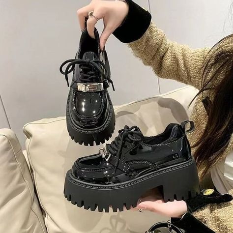 Black platform boots