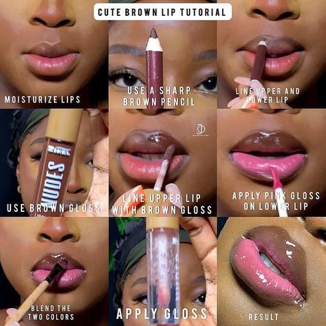 Lipstick Combo, Glossy Lips Makeup, Maquillage On Fleek, Lip Combos, Lip Art Makeup, Makeup Order, Learn Makeup, Lip Tutorial, Simple Makeup Tips