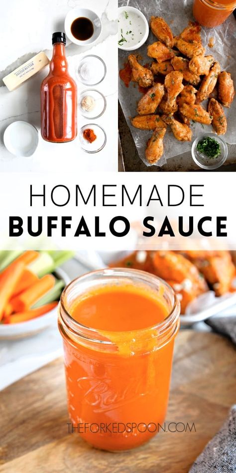 Easy Homemade Buffalo Sauce, Wings Sauce, Buffalo Sauce Recipe, Wing Sauce Recipes, Chicken Wing Sauces, Homemade Buffalo Sauce, Buffalo Wing, Buffalo Wing Sauce, Wing Sauce