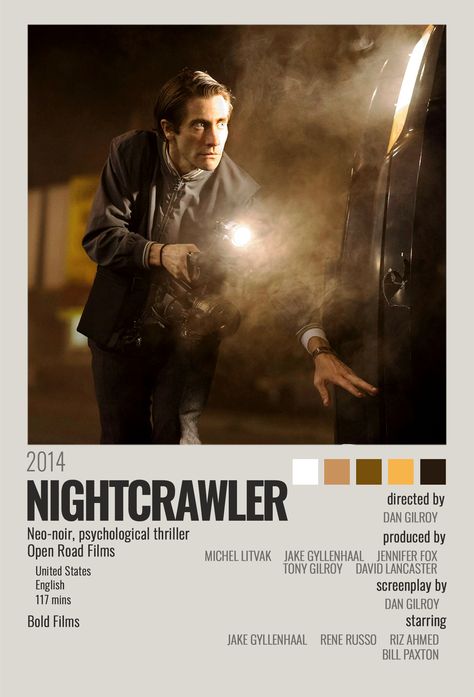 poster for 2014 dan gilroy neo-noir movie "nightcrawler" free to use, modify, download, print without credit - enjoy! Nightcrawler Movie Poster, Nightcrawler Poster, Nightcrawler Movie, Iconic Prints, Minimalist Polaroid Poster, Life Moves Pretty Fast, Noir Movie, Film Posters Minimalist, Polaroid Poster