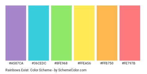 Palettes Color, Hexadecimal Color, Fotografi Bawah Air, Bright Color Schemes, Rainbow Palette, Hex Color Palette, Chakra Colors, Color Schemes Colour Palettes, Pride Colors