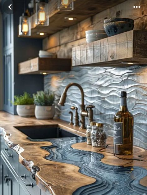 Maximize Small Kitchen, Backsplash Trends, Kitchen Backsplash Trends, Recycled Glass Tile, Stainless Steel Backsplash, Steel Backsplash, 2024 Kitchen, Metallic Backsplash, Rustic Kitchen Design