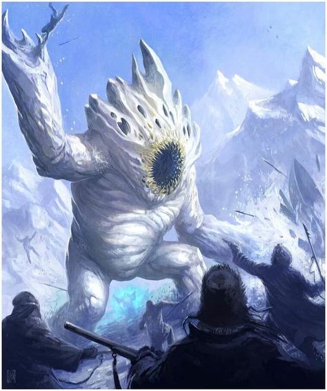 Snow Beast Ice Monster, Snow Monster, Creature Artwork, Dnd Monsters, Giant Monsters, Fantasy Beasts, 다크 판타지, Fantasy Monster, Mythical Creatures Art