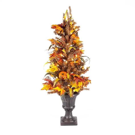 Autum Decorations, Harvest Tree, Harvest Porches, Porch Tree, Porch Trees, Fall Themes, Pumpkin Topiary, Metal Pumpkins, Wood Pumpkins