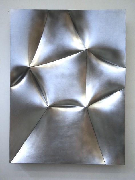 JAN MAARTEN VOSKUIL, BROKEN CHROME 2013: chrome spray on linen. Silver Tile, Folding Origami, Metal Background, Silver Wallpaper, Wow Art, Sculpture Installation, Metal Sculpture, Metal Art, Sculpture Art