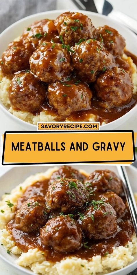 Craving a hearty dish that warms the soul? This Meatballs and Gravy Recipe transforms simple ground beef into a comforting meal your family will love. Perfect for weeknight dinners, it’s a must-try! Save this recipe for your next cooking adventure and savor the deliciousness later! Meatballs And Gravy Recipe, Easy Meatballs, Meatballs And Gravy, Tender Meatballs, Savory Recipe, Meatballs Easy, Gravy Recipe, Gravy Recipes, Perfect Family