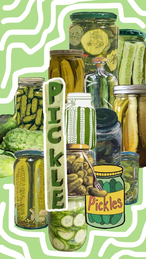 #pickle #green #vintage #nature #vibes #wallpaper #art #fermented Pickle Background, Pickle Wallpaper, Nature Vibes, Aesthetic Memes, Vibes Wallpaper, Pop Art Wallpaper, Wallpaper Art, Vintage Nature, Green Vintage