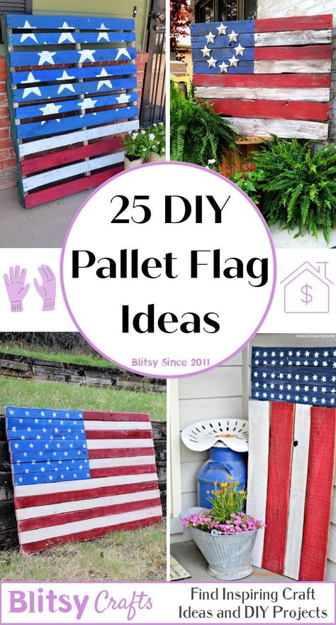 Flag Decorating Ideas, Wood Flag Diy, Pallet American Flag, American Flag Diy, Painting On Pallet Wood, Flag Ideas, Diy Wood Pallet, American Flag Painting, Pallet Flag