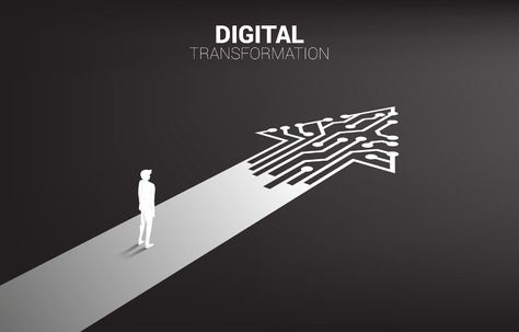 The Most Comprehensive Guide To Digital Transformation Standing Silhouette, Visual Vocabulary, Transformation Project, Data Network, Customer Insight, Capital Investment, Information Graphics, Vintage Graphic Design, Technology Trends