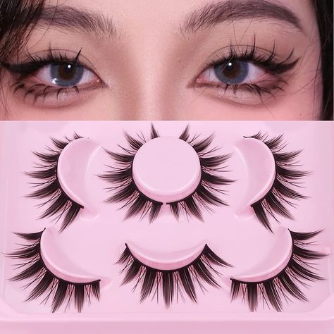 We designed the doll eyelashes according to the beautiful heroine in the comics. Turn you into a heroine who jumped out of a manga! These manga lashes look thick and black right? But they will only give you a sexy and cute look. Is the band hard? No! Although the fale lashes look thick and dark, the lashes are made of cotton - they are flexible and soft enough. We use high quality synthetic fiber to make the false lashes, a pair of fake eyelashes can be reused 10 times. Anime Fake Lashes, Manga Lashes Falsies, Anime False Lashes, Manga False Lashes, Spiky Eyelashes, Cosplay Lashes, Clawdeen Costume, Latina Lashes, Emo Makeup Tutorial