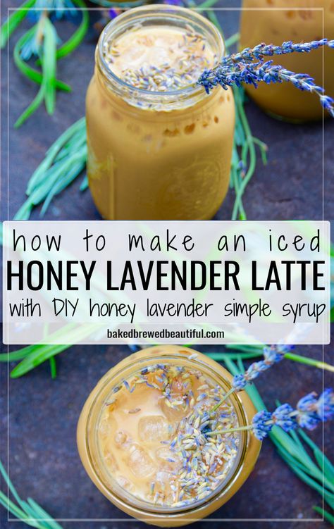 Lavender Drinks Coffee, Honey Lavender Coffee, Honey Lavender Latte Recipe, Spring Iced Coffee, Lavender Oat Milk Latte Starbucks, Lavender Iced Latte, Lavender Oat Milk Latte, Lavender Honey Syrup, Lavender Coffee Syrup