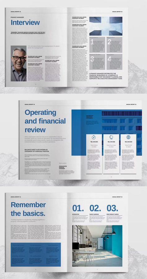 Blue Annual Report Brochure Template InDesign INDD & IDML. 24 Pages. Whitepaper Report Design, Annual Report Design Inspiration, White Paper Design, Contents Page Design, Annual Report Layout, Report Design Template, Cover Page Ideas, Report Layout, Financial Report