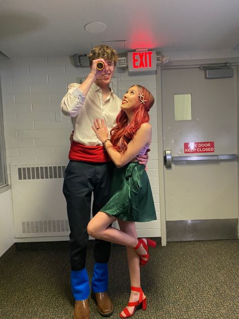 couples halloween costume Halloween Couple Costumes Disney Princess, Noah And Ally Halloween Costume, Ariel Prince Eric Costume, Noah And Allie Costume, Ariel And Eric Costume Couple, Couples Costumes Red Hair, Ariel And Eric Halloween Costume, Red Hair Halloween Costumes Couple, Ariel And Prince Eric Costume