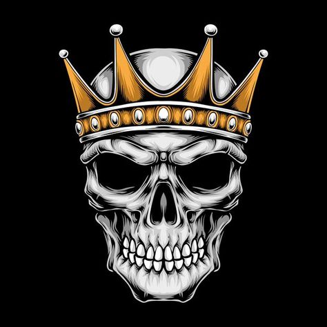 Skull With A Crown, Skull With Crown, Crown Silhouette, King And Queen Crowns, Luxury Brand Logo, Skull Logo, Isometric Illustration, Crown Logo, Skull Wallpaper