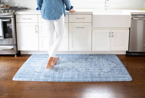 Credit: Namamat Credit: NamamatBack in 2018, our Lifestyle Director Lisa wrote about how she planned touse a super-stylishLittle Nomad Play Matin her kitchen. It was actually meant for a kids playroom, but Lisas innovative application helped inspire the company to launch a line ofkitchen mats! Since then, the House of Noas Nama Standing Mat has become a favorite with several Kitchn editors and even made it onto our Kitchen Essentials Tools Edition list twice! But what is it about these mats that House Of Noa, Easy Suppers, Moving Ideas, Arranging Furniture, Anti Fatigue Kitchen Mats, Rental Kitchen, Kitchen And Pantry, Essential Kitchen Tools, Kitchen Stand