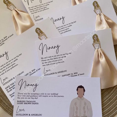 Wedding Favors For Principal Sponsors, Filipiniana Wedding Theme, Invitation Design Inspiration, Bridesmaid Proposal Diy, Filipiniana Wedding, Filipino Wedding, Wedding Entourage, Wedding Planning Binder, Wedding Motifs