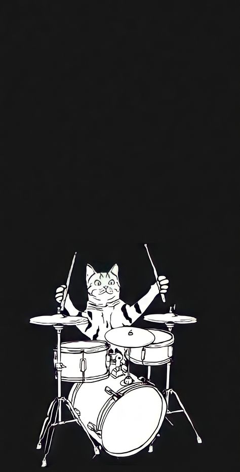 Dπum C ∆ T Drum Set Wallpaper, Percussion Wallpaper, Drums Aesthetic Wallpaper, Drummer Wallpaper, Drum Wallpaper, Drums Girl, Drums Wallpaper, Drum Beats, Cat Phone Wallpaper