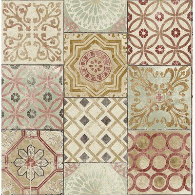 Wallpaper Boulevard, Patchwork Tiles, Drops Patterns, Roll Paper, W Wallpaper, Tile Wallpaper, Metallic Wallpaper, Moroccan Tile, Rich Color Palette