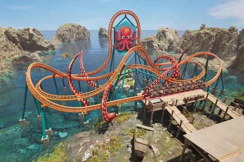 Theme Park Ideas Inspiration, Planet Coaster Inspiration, Planet Coaster Ideas, Coaster Inspiration, Theme Park Planning, Coaster Ideas, Planet Coaster, The Spike, Animal Sanctuary