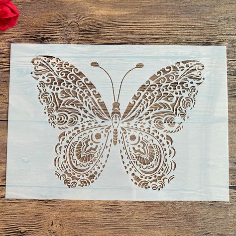 1.57US $ 21% OFF|Stencils Wall Painting | Stencil Butterfly A4 | Paper Card Template | Animals Stencil - A4 - Aliexpress Painting Scrapbook, Wall Stencils Diy, Diy Stencils, Animal Butterfly, Butterfly Animal, Butterfly Stencil, Stencil Painting On Walls, Diy Wall Painting, Animal Stencil