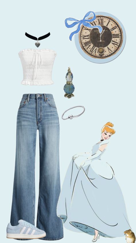 Cinderella inspired outfit 🦋 #outfitinspo #disney #disneyaesthetic #disneyoutfit #disneyprincess #cinderella Cinderella Inspired Outfit, Cinderella Outfit, Disney Princess Outfits, Disney Aesthetic, Princess Outfits, Inspired Outfits, Disney Outfits, Korean Outfits, Cinderella